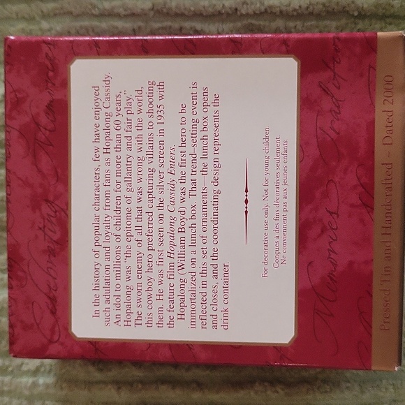 2000 Hallmark Hopalong Cassidy Lunchbox & Thermos Ornament Set - Picture 2 of 6